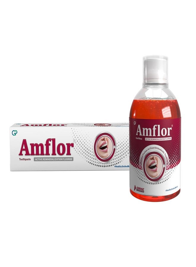 Amflor Orthodontic Toothpaste for Braces (70g x 1) and Amflor Mouthwash (250ml x 1) prevent cavities & White Spot Lesions with Organic Amine Fluoride for Enamel Remineralization Oral Care (combo pack) - Image 1